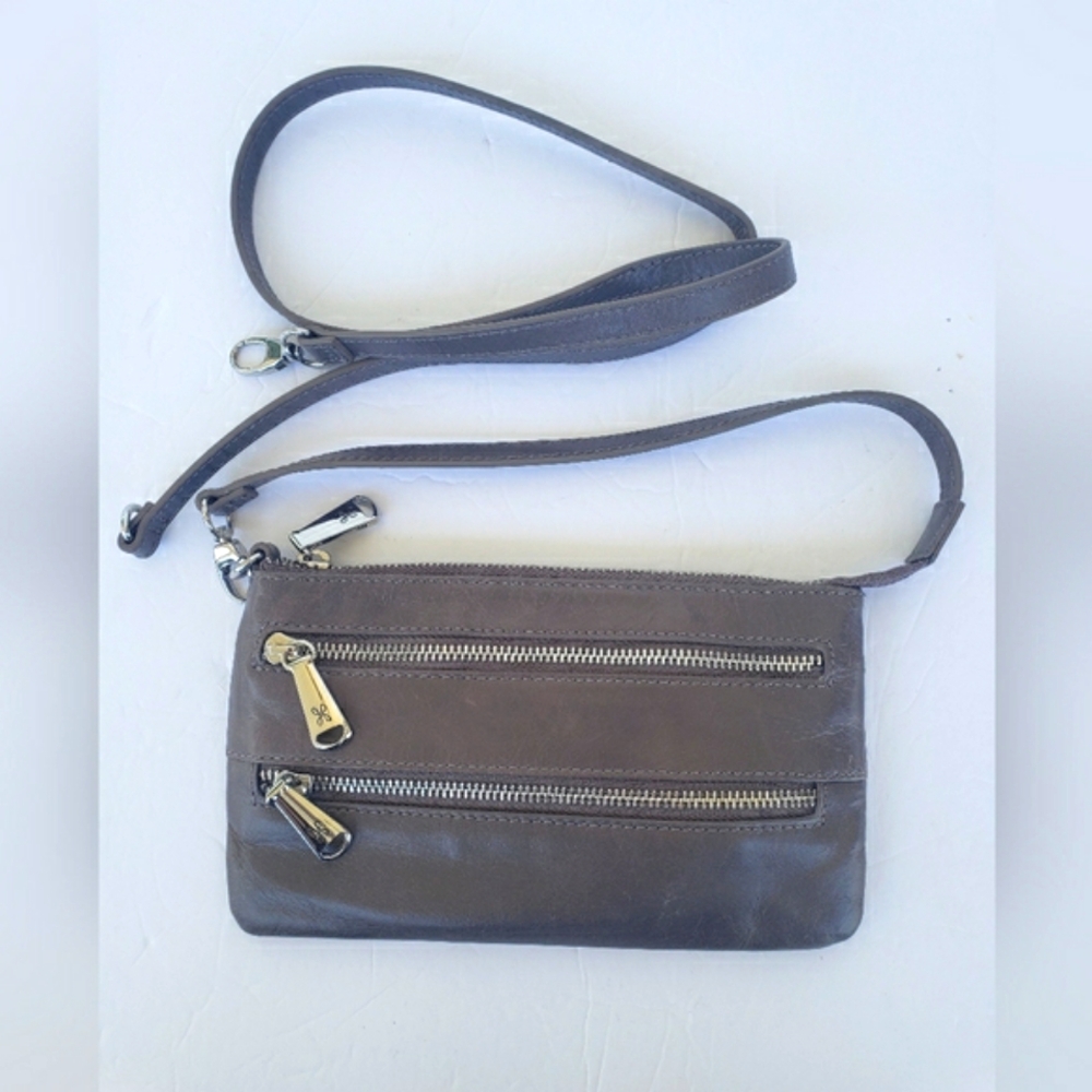 NEW Y2K HOBO Gray Leather Mini Crossbody Bag!!!